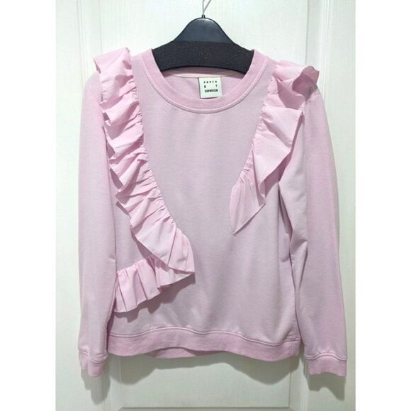 KAREN by Simonsen | Ruffle Sash Sweatshirt in Pink - Picture 1 of 7